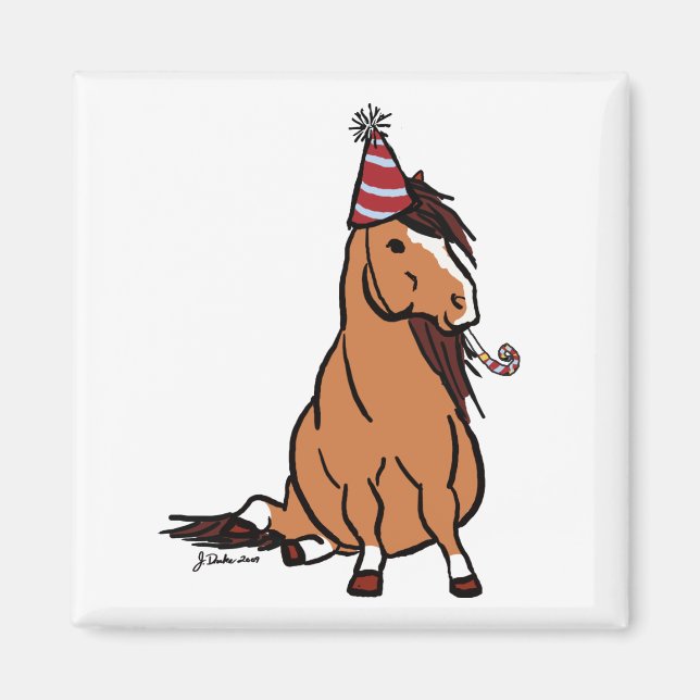 Red Party Pony Magnet (Front)