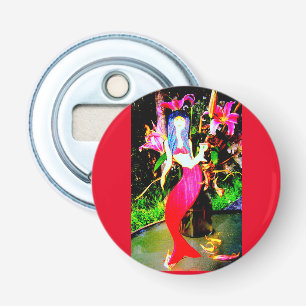 red partying mermaid bottle opener