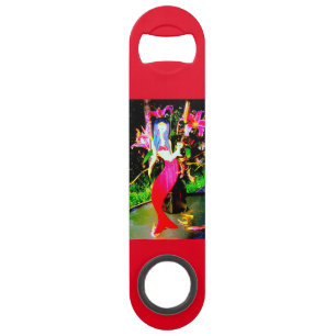 red partying mermaid speed bottle opener