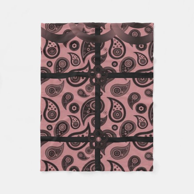 red pasley custom fleece blanket (Front)