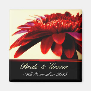 Red Passion Flower Wedding Favour Magnet
