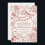 Red Pasta Special Delivery Italian Baby Shower Invitation<br><div class="desc">Special Delivery! Celebrate your little one’s arrival with an Italian twist! This pasta-themed baby shower collection features hand-drawn noodles, ravioli, and hearts, perfect for a cozy trattoria-inspired celebration that feels like a family feast. ★ Let me help you plan your next party! ★ If you need coordinating décor, please check...</div>