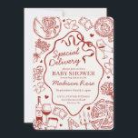 Red Pasta Special Delivery Italian Baby Shower Invitation<br><div class="desc">Special Delivery! Celebrate your little one’s arrival with an Italian twist! This pasta-themed baby shower collection features hand-drawn noodles, ravioli, and hearts, perfect for a cozy trattoria-inspired celebration that feels like a family feast. ★ Let me help you plan your next party! ★ If you need coordinating décor, please check...</div>