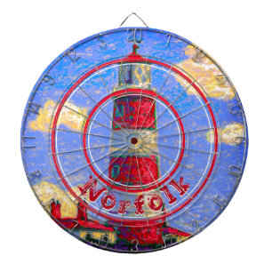 Red Pastel Lighthouse in Norfolk, UK Dartboard