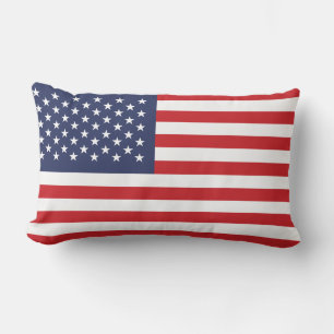 Red Patriot Flag Lumbar Pillow