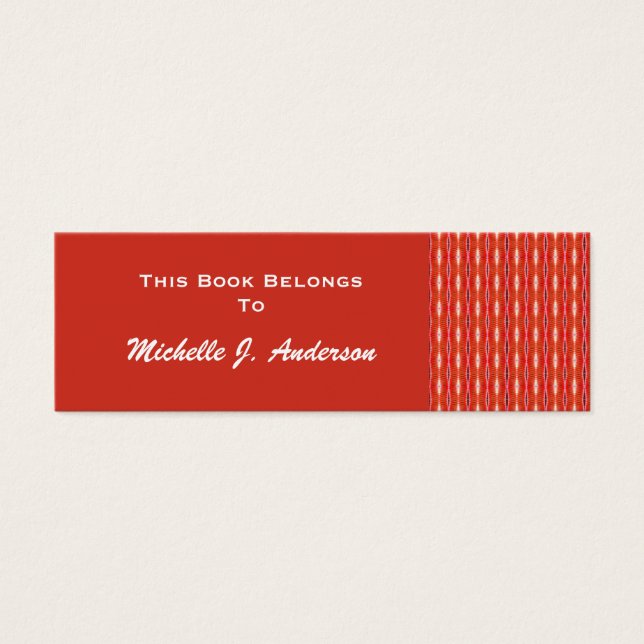 red pattern bookmark (Front)