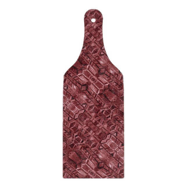 Red Pattern Glass Cutting Board (Front)