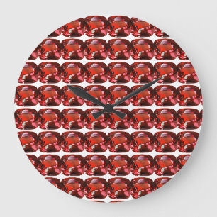 Red Pattern Large Clock