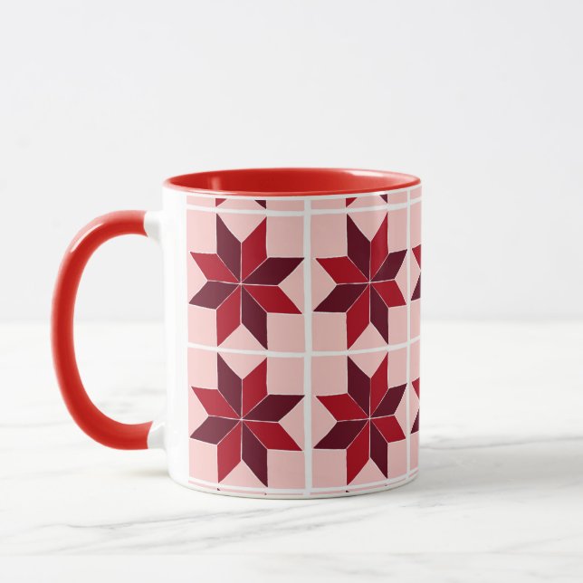 Red pattern mug (Left)