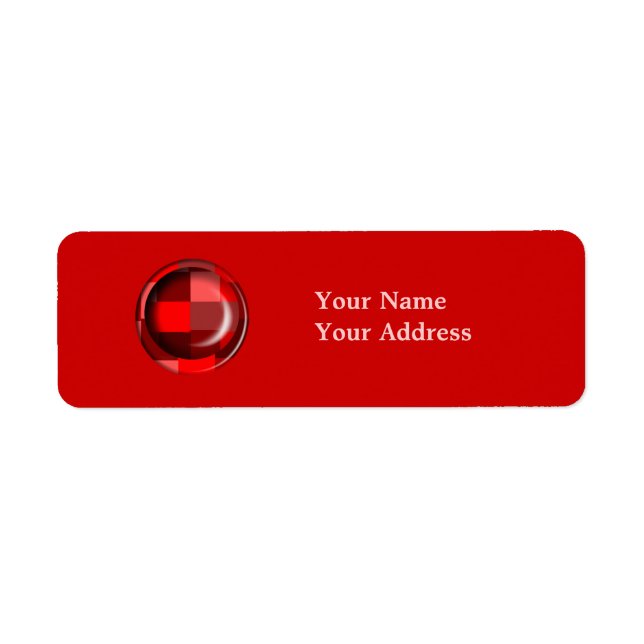 Red Pattern Return Address Label (Front)