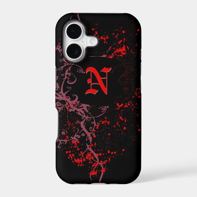 Red Pattern with Monogram N (Back)
