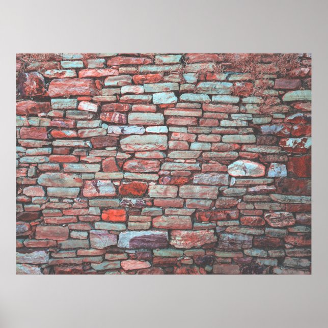 Red pavement bricked wall poster (Front)