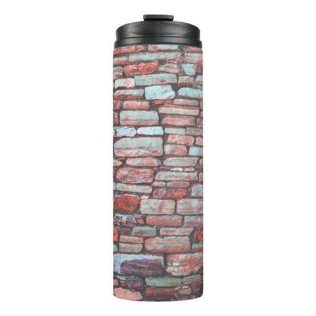 Red pavement bricked wall thermal tumbler (Front)
