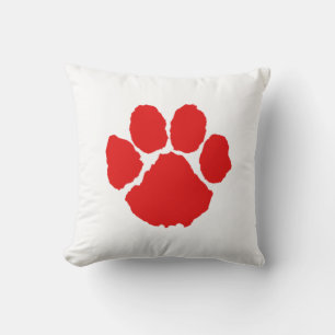 Red Paw  Coffee   Throw Pillow