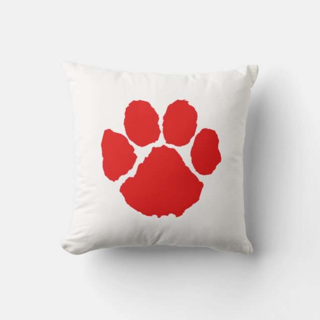 Red Paw  Coffee   Throw Pillow (Front)