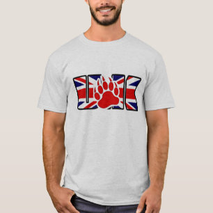 RED PAW ON THE U.K FLAG U.K BEAR T-Shirt