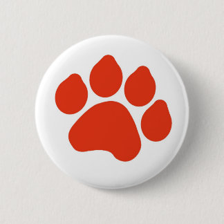 Red Paw Print Button