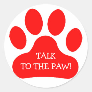 Red Paw Print Classic Round Sticker