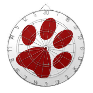 Red Paw Print Dartboard