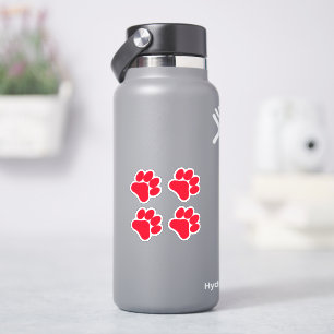 Red Paw Print -Set of 4 Paws Vinyl Stickers