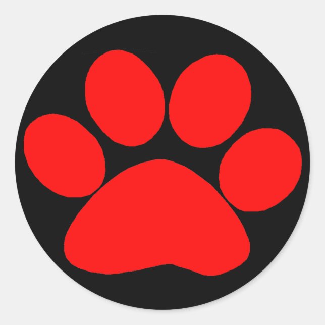 Red Paw Print Stickers (Front)