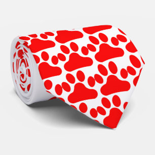 Red Paw Print Tie