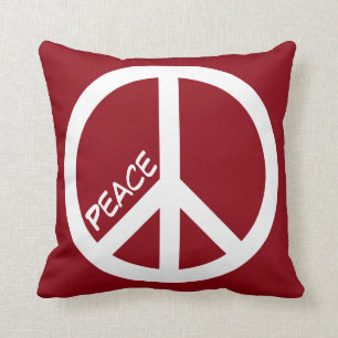 Red Peace Sign Pillow