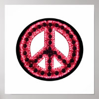 red  peace sign poster