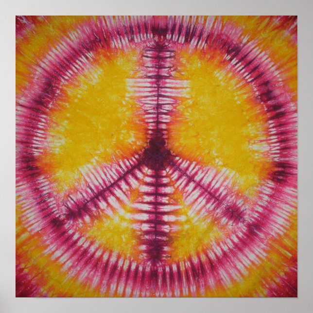 Red Peace Sign Tie Dye (Front)