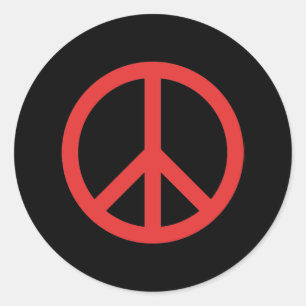 Red Peace Symbol Classic Round Sticker