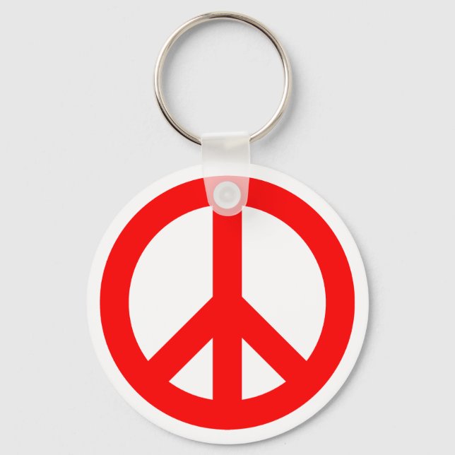 Red Peace Symbol Keychain (Front)