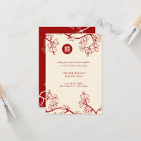 Red Peach Blossoms Double Xi Wedding Reception