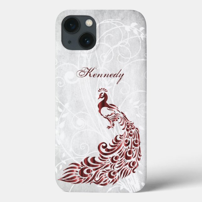 Red Peacock Personalized Case-Mate iPhone Case (Back)