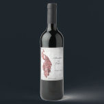 Red Peacock Wedding Wine Label<br><div class="desc">Personalize a unique wine label for your wedding reception with a Red Peacock Wedding Wine Label.  Wine Label design features an elegant peacock against delicate foliage and grunge background.  Personalize with the groom and bride's names along with the wedding date. Additional wedding stationery available with this design as well.</div>