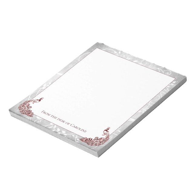 Red Peacocks Notepad (Rotated)