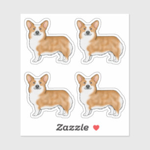 Red Pembroke Welsh Corgi Cute Cartoon Dogs