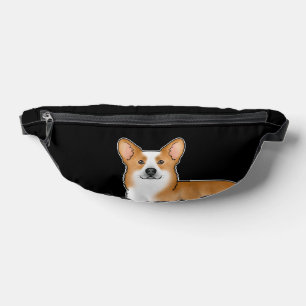Red Pembroke Welsh Corgi Dog Breed On Black Fanny Pack