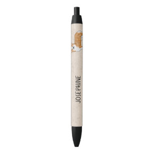 Red Pembroke Welsh Corgi Dog With Custom Name Black Ink Pen