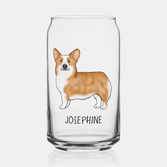 Red Pembroke Welsh Corgi mignon Chien Avec Nom Per (Recto)