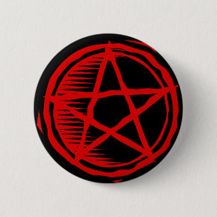 Red Pentagram 2 Inch Round Button