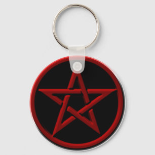 Red Pentagram Keychain