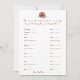 Red Peonies Flowers Wedding Vows Libs Cards