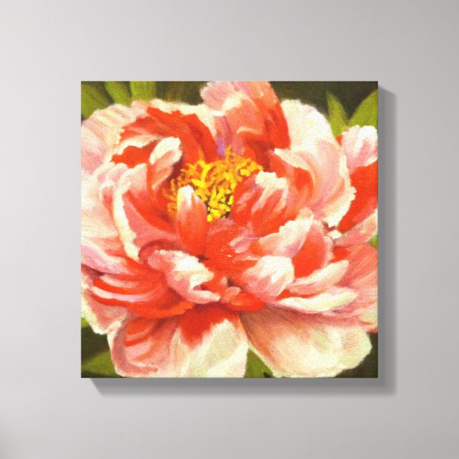Red peony canvas print (Front)
