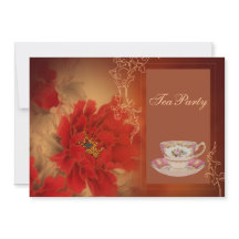 Red Peony Chinese bridal shower tea party