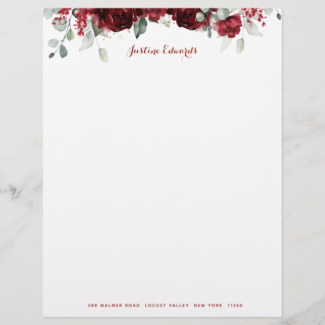 Red Peony Epiphany  Letterhead (Front)