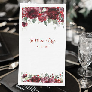 Red Peony Epiphany Wedding Napkin