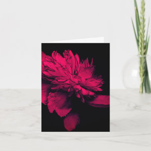 Red Peony Floral Art Customizable Note Card