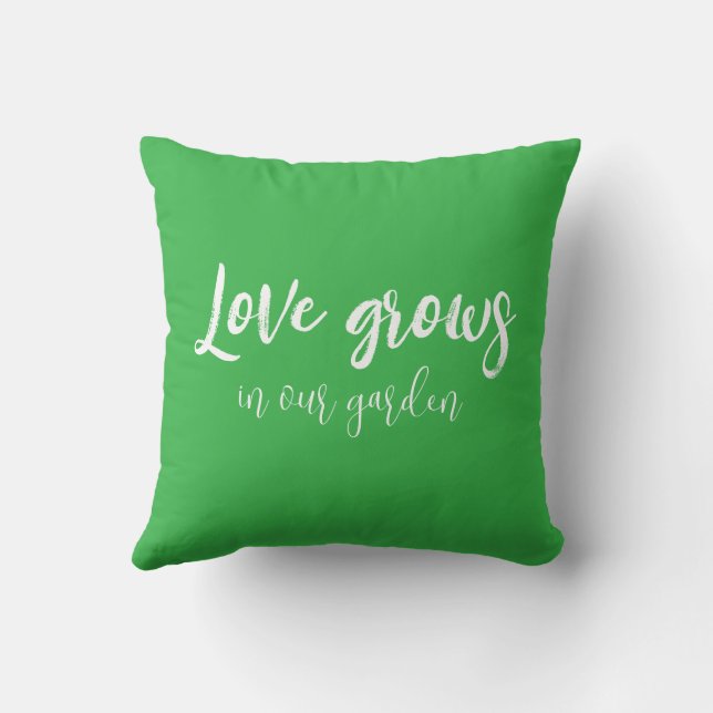Red Peony floral with green leaves Throw Pillow (Back)