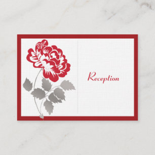 Red Peony on Linen Enclosure Card