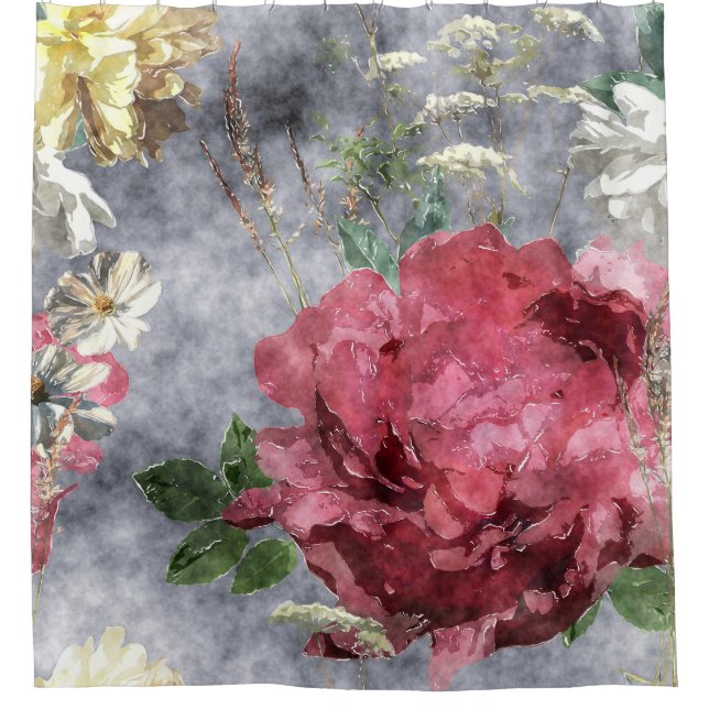 Red Peony Watercolor Floral Pattern (Front)